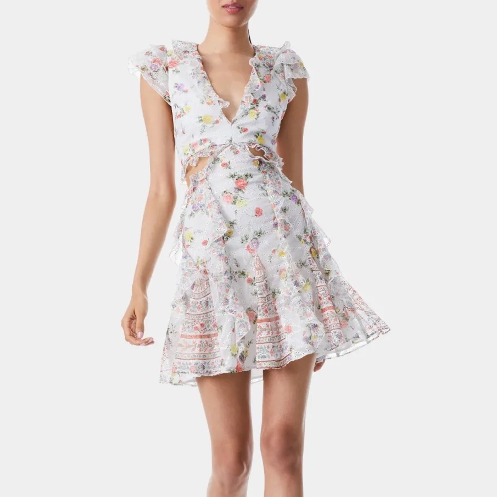 Alice & Olivia Mitzi Cutout Mini Dress (size 4)
